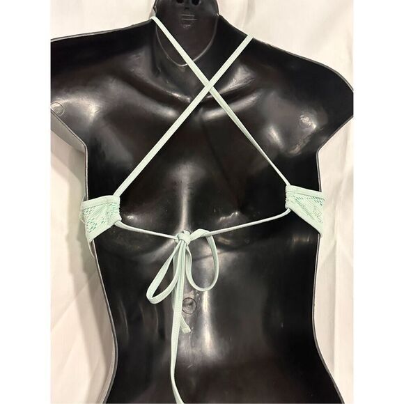 Beautiful Aerie Pineapple Bikini Halter Top green swimsuit top GOOD CONDITION ME - Picture 2 of 3